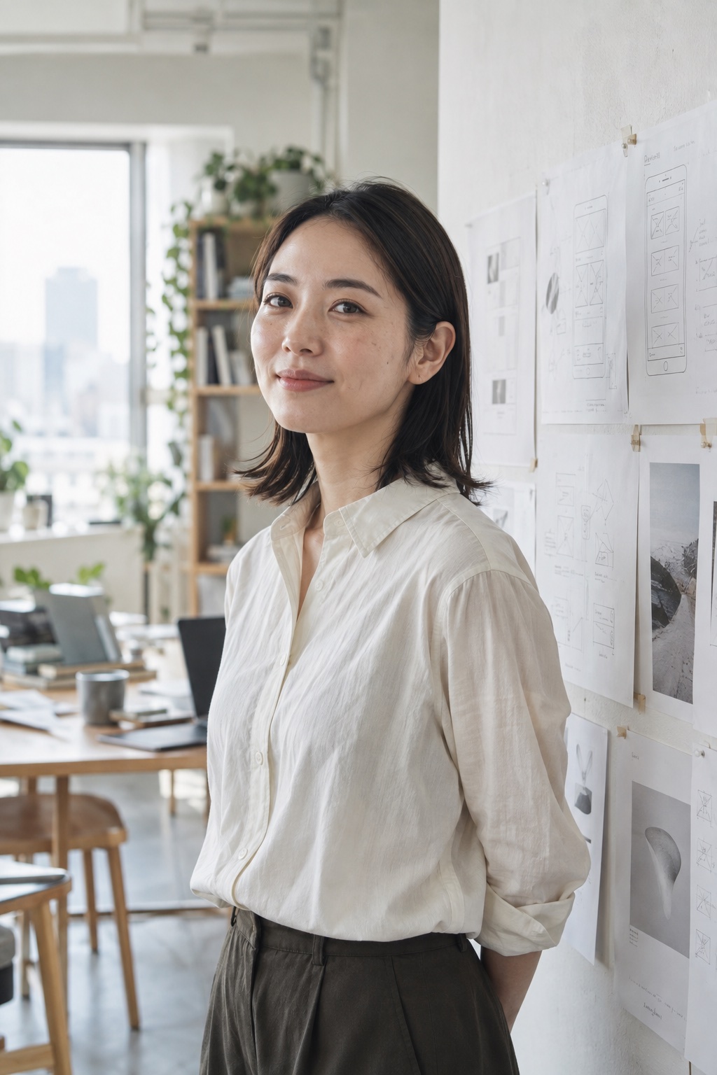小野 芽衣(架空の社員)の生成ポートレート